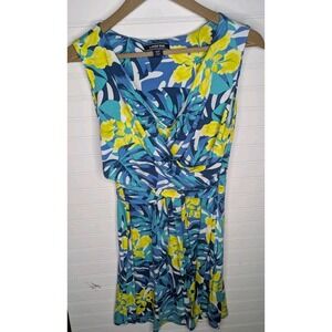 Lands End Womens‎ Dress Fits 6-8 Stretchy Spring Summer Floral Tropical Resort